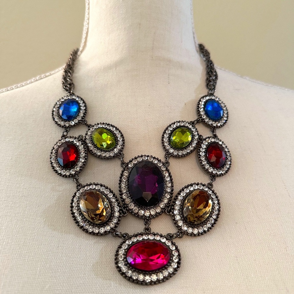 Aqua For Bloomingdale’s Multi-Gem Statement Neckl… - image 1